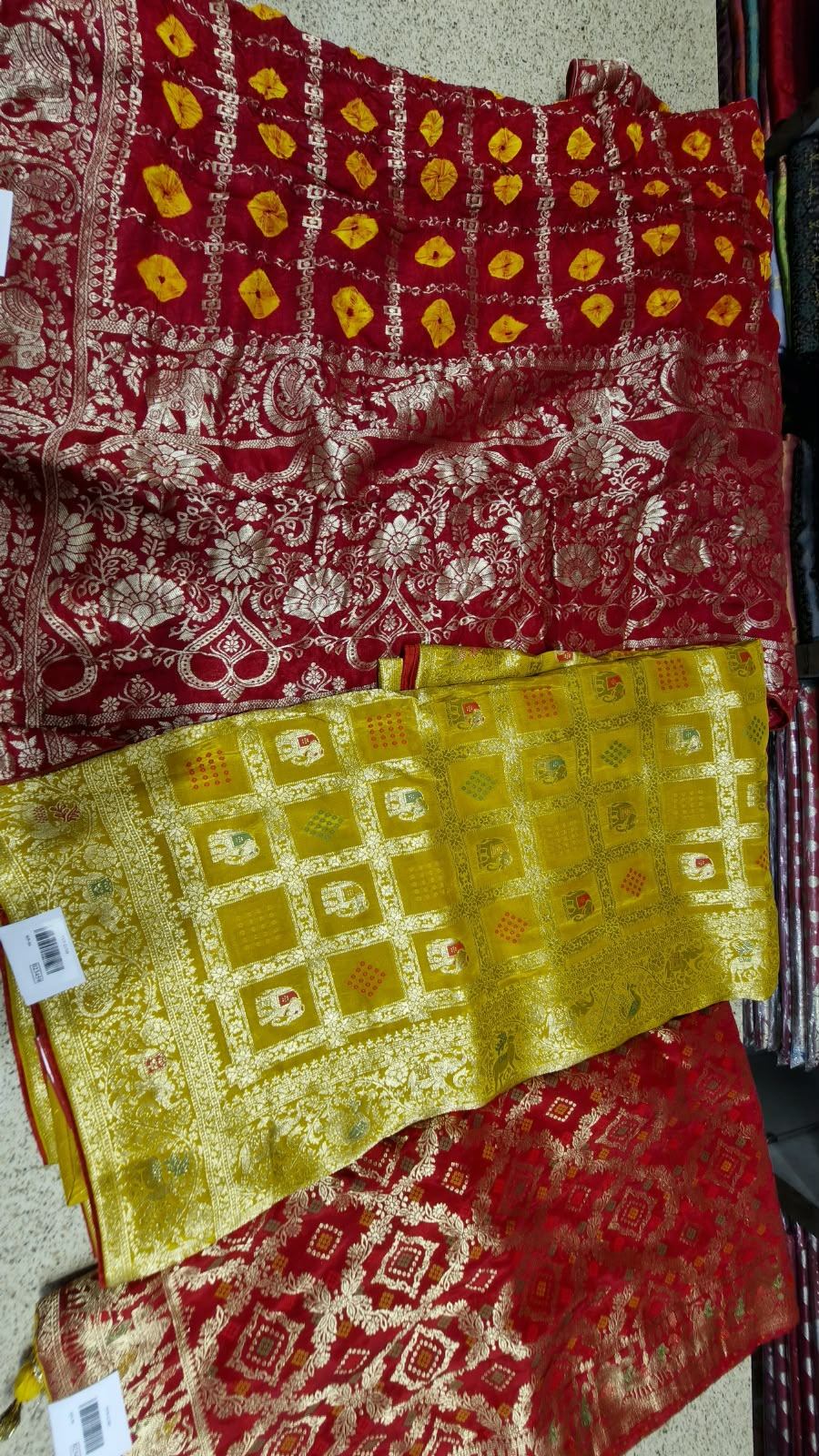 Wedding and bridal sarees with zari work